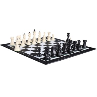 (ตัวแทนchessgo)ชุดหมากรุกสากลมาตรฐาน German Knight Black &amp; White Chess Set