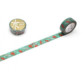 mt Northern Cardinal (MTCMAS132) / เทปตกแต่งวาชิ ลายนกคาร์ดินัลแดง Christmas 2022 แบรนด์ mt masking tape ประเทศญี่ปุ่น