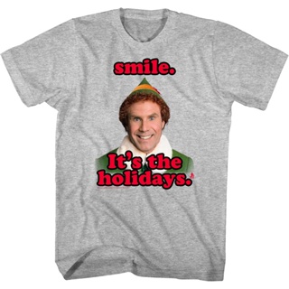 Smile Its The Holidays Elf T-Shirt เสื้อแฟชั่นผญ เสื้อยืดน่ารักๆ