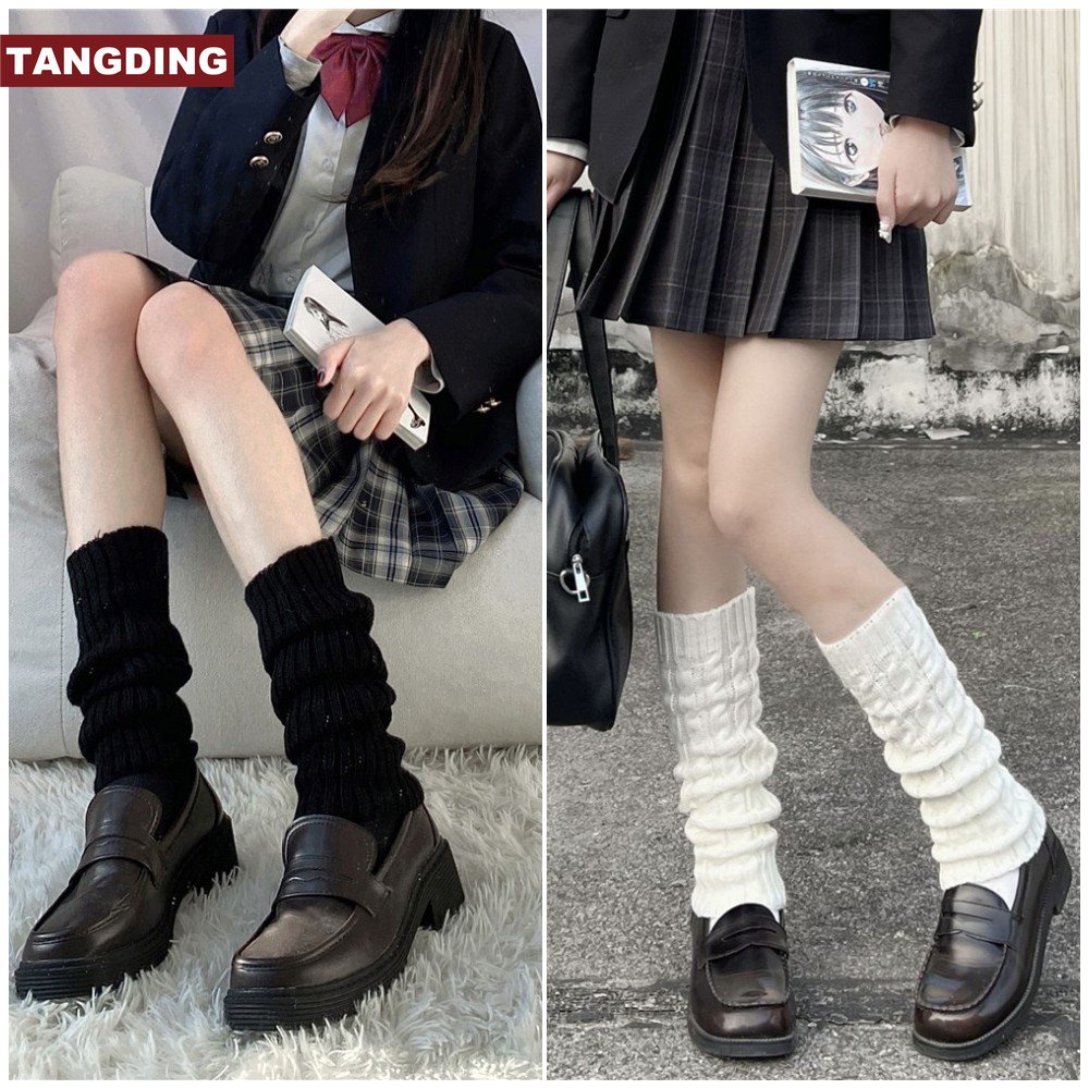 Socks 46 บาท 【COD Tangding】ถุงเท้าถักนิตติ้ง สไตล์ญี่ปุ่น โลลิต้า 40 ซม. สําหรับนักเรียนหญิง Women Clothes