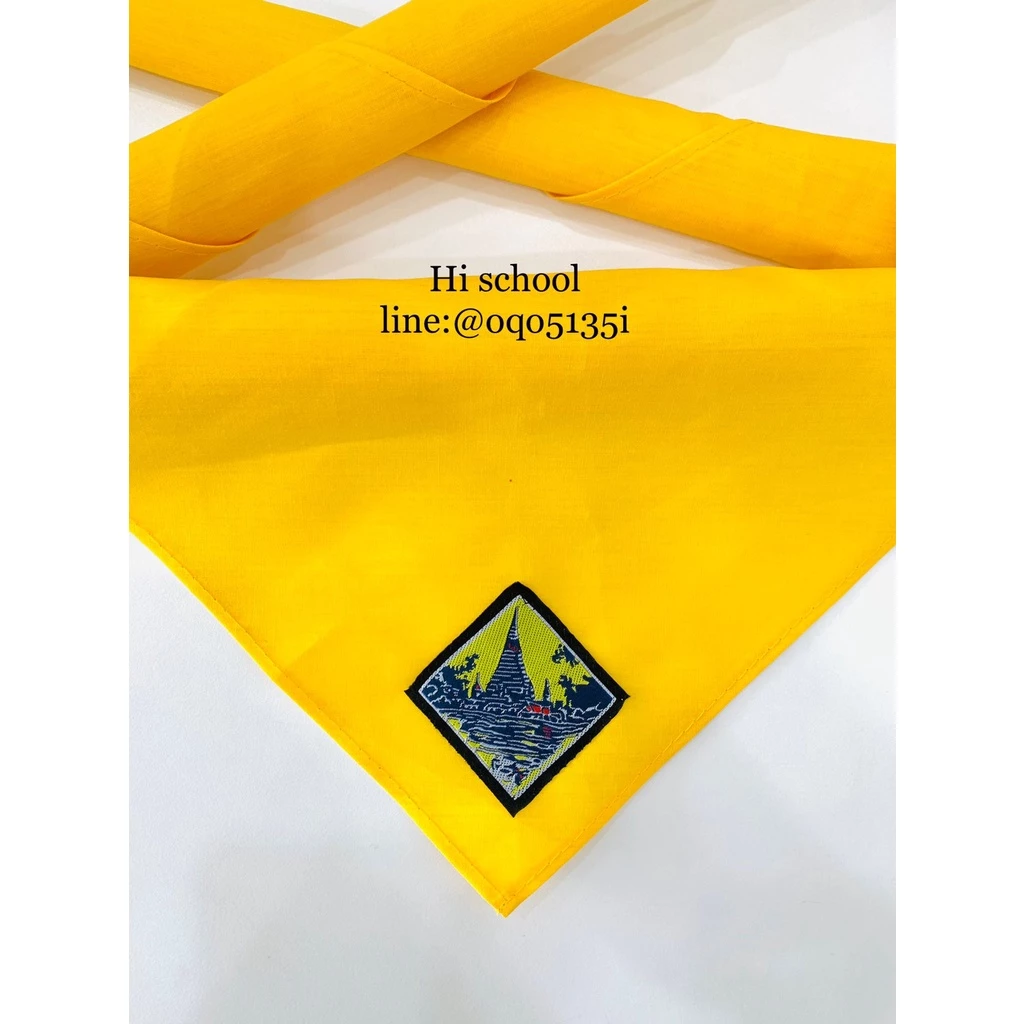 ผ้าพันคอลูกเสือ ตราเจดีย์พระสมุทรปราการ สมุทรปราการ (Freesize) สีเหลือง ผ้าพันคอลูกเสือ เนตรนารี