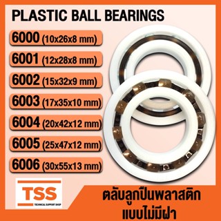 6000 6001 6002 6003 6004 6005 6006 POM ตลับลูกปืนพลาสติก น้ำหนักเบา แบบไม่มีฝา (PLASTIC BALL BEARINGS) จำนวน 1 ตลับ