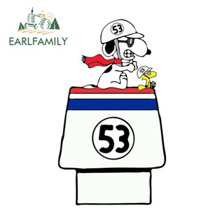 Earlfamily สติกเกอร์ ลายการ์ตูนกราฟฟิค Snoopy 53 13 ซม. x 7.5 ซม. สําหรับติดตกแต่งประตูรถยนต์