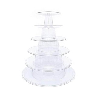 Reusable Decorative Transparent Washable PVC Easy Install 4 Tiers Macaron Cake Stand