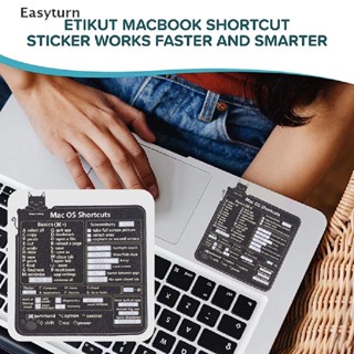 Easyturn สติกเกอร์ติดคีย์บอร์ดลัด สีดํา สําหรับ Mac OS 1 ชิ้น