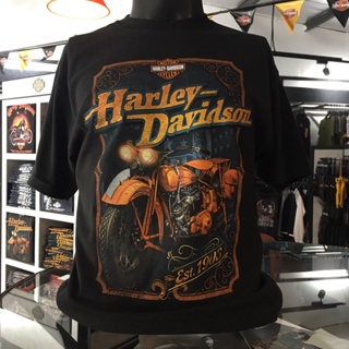 เสื้อยืด OLP ลิขสิทธิ์แท้ HARLEY-DAVIDSON OF UBON RATCHATHANI - VINTAGE GOLD