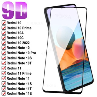 กระจกนิรภัยกันรอยหน้าจอ 9D สําหรับ RedMi 10 10X 11 10A 10C Prime 4G 5G RedMi Note 10 10T 10S 11 11T 11S 11SE 11E Pro 4G 5G Plus