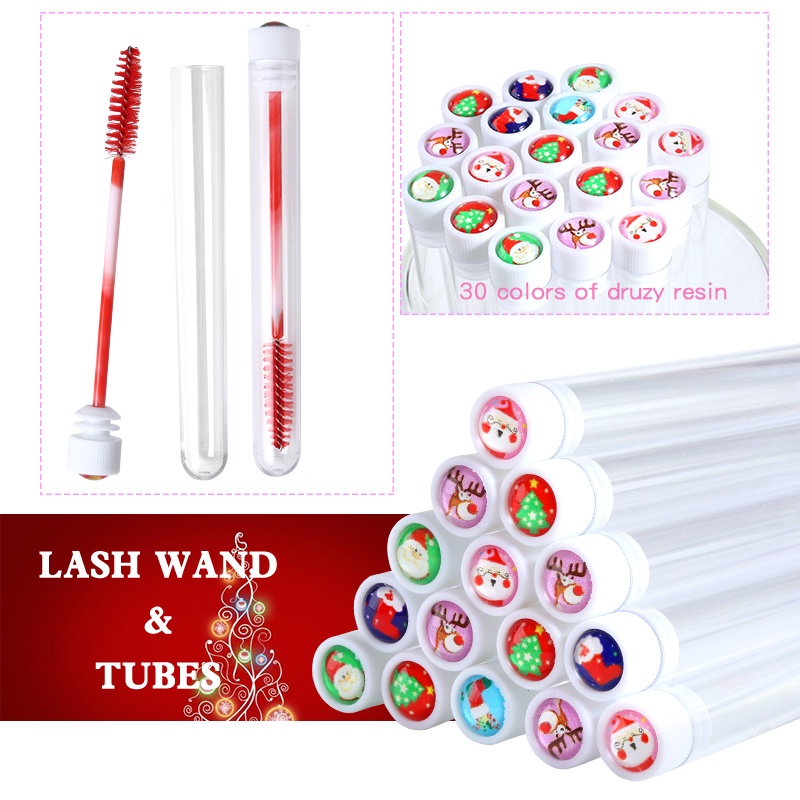 คริสมาสต์เจาะนํามาใช้ใหม่คิ้วแปรงหลอดทิ้งขนตาคิ้วแปรงแต่งห รูปที่ 3