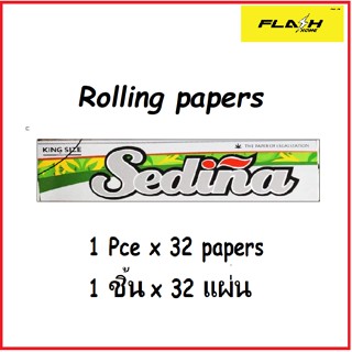 กระดาษโรล Sedina White King Size Slim 420 rice rolling papers, 1 book x 32 papers, 110 x 44mm. FAST DELIVERY