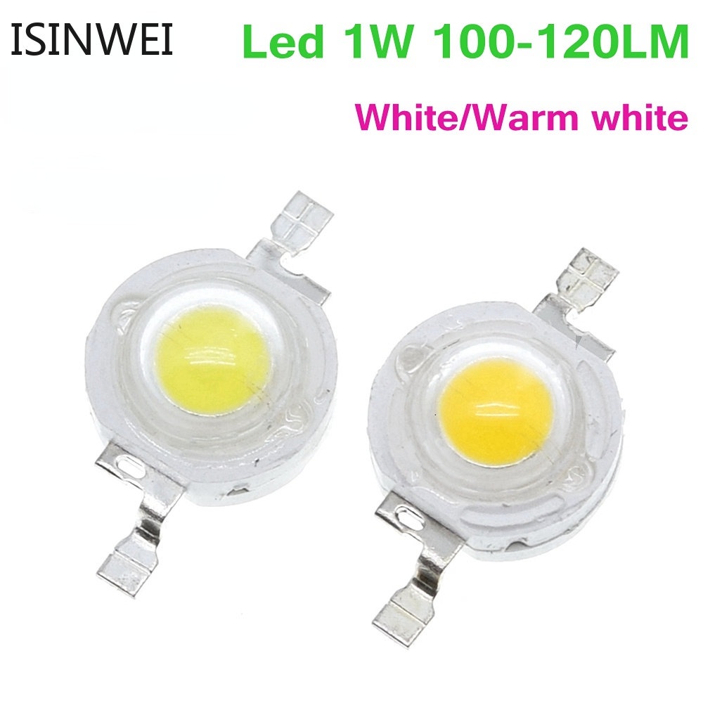 หลอดไฟ LED 1W 100-120LM IC SMD พลังงานสูง 1W สีขาวอบอุ่น 10 ชิ้น 50 ชิ้น