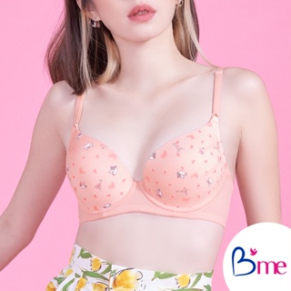 Bme เสื้อชั้นใน รุ่น ME1A72 สีชมพู สีเทาดำ (ลาย CAT WITH HEART ) รุ่นนี้เข้าคู่กางเกงในME6A73