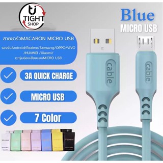 สายชาร์จซิลิโคนRealme Macaron Micro 3A สําหรับ android สมาร์ตโฟน Fast Charge Data Cable ของแท้ รับประกัน1ปี