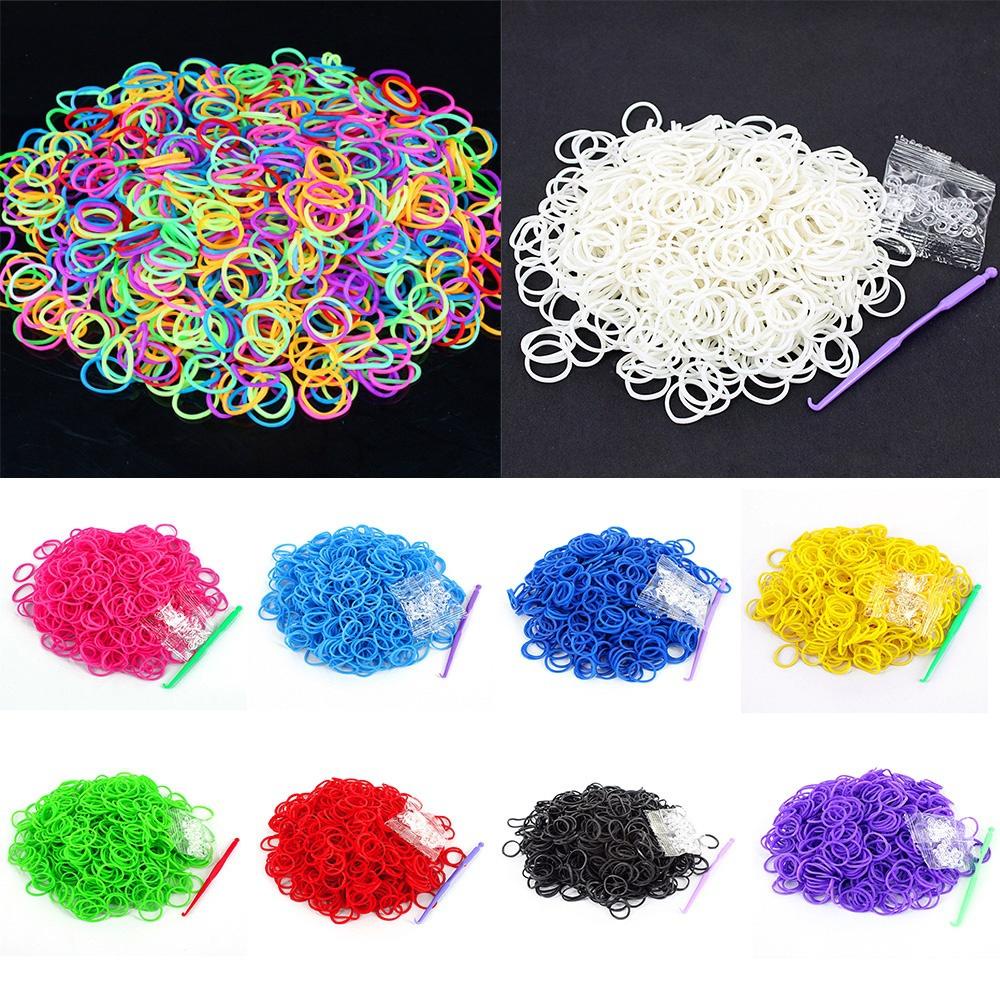 600ชิ้นสายรุ้งยางLoom Bands Loom Refill DIYสร้อยข้อมือข้อเท้าYC867 SX