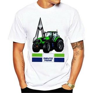 เสื้อยืด พิมพ์ลาย Deutz Fahr Tractor สีขาว แฟชั่นสําหรับผู้ชาย