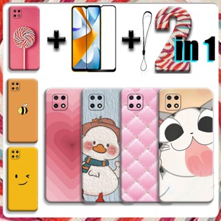 2 IN 1 เคสเซรามิค ป้องกันหน้าจอ พร้อมกระจกนิรภัย สําหรับ Xiaomi Poco C40