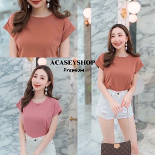 เสื้อยืดคอกลม แขนเบิ้ล ผ้า Cotton ทรงสวยใส่สบาย