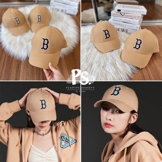 MLB แท้ 💯 พร้อมส่ง  หมวก MLB New Fit Ball Cap หมวกสีน้ำตาล logo B สีกรม🤎