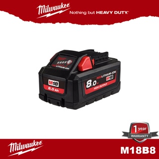 Milwaukee M18B8 แบตเตอรี่ M18™ HIGH OUTPUT™ 8.0Ah