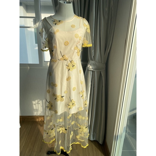 เดรสสีเหลืองSizeMมือสองJariya brand