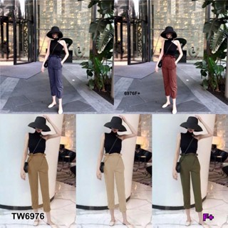 CS6976  Set เสื้อแขนกุดแต่งเว้าไหล่เดี่ยว+กางเกงขายาว  Set: Sleeveless top with one-shoulder embellishments + long pants