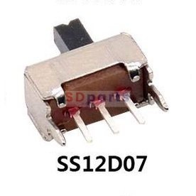 สวิทช์ เลื่อน Slide switch Toggle switch 3 ขา ขนาด 4.3x8.6mm #สวิทช์เลื่อน(3ขา,SS12D07) (1 ตัว)