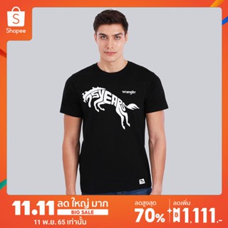 WRANGLER เสื้อยืดแขนสั้นผู้ชาย คอลเลคชั่น 75th Anniversary (REGULAR) รุ่น WR W271R103 BLACK เสื้อยืด เสื้อยืดแขนสั้น เสื