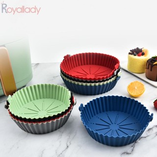 #ROYALLADY#Air Fryer Silicone Pot Baking Basket Oven Non Stick Reusable.Liners.Microwavable