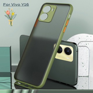 เคสโทรศัพท์มือถือซิลิโคน แบบแข็ง ผิวด้าน กันกระแทก ป้องกันกล้อง สําหรับ Vivo Y16 Y 16 16Y 4G 2022 Y16 4G