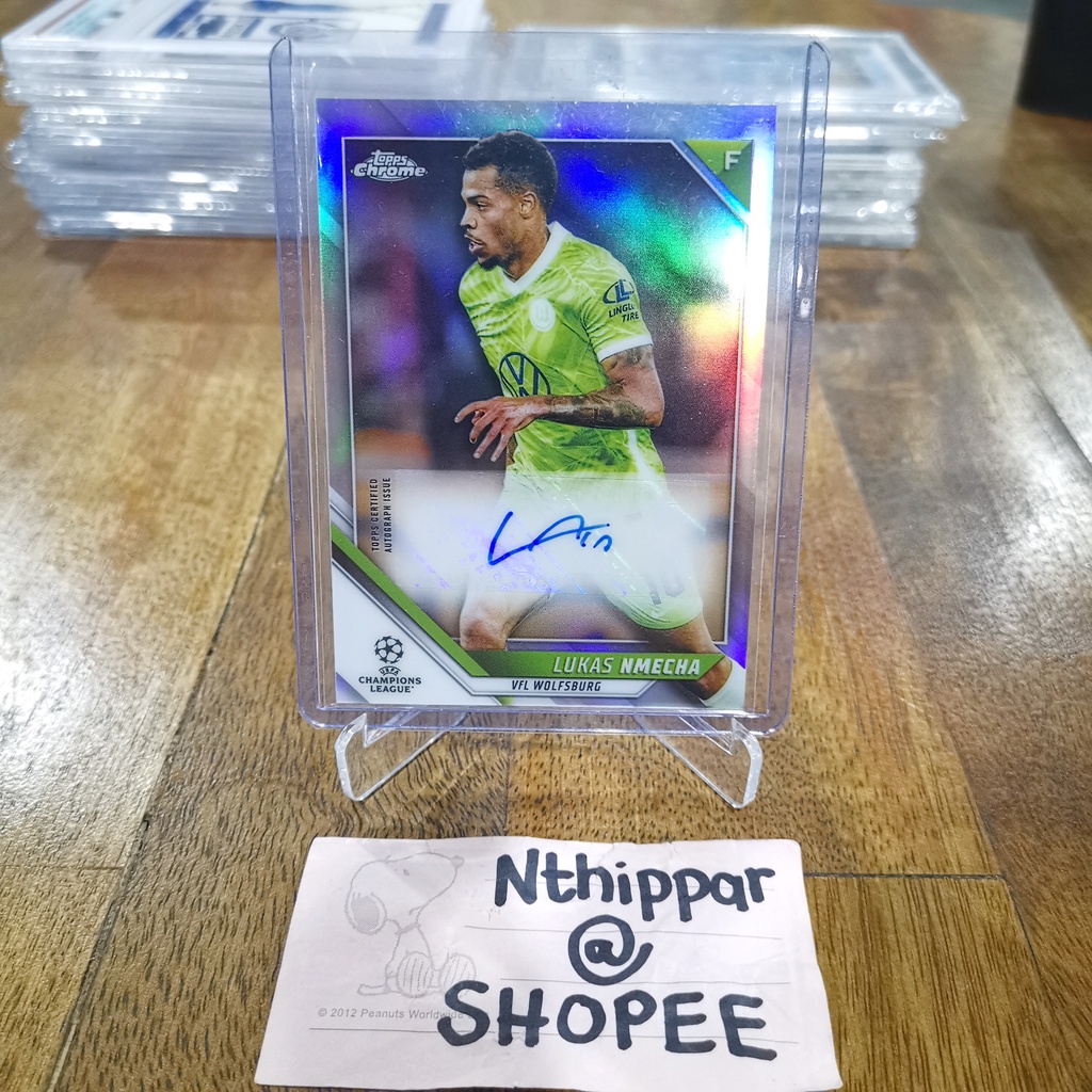 ขาย การ์ด Topps Chrome UCL 2021-22 Lukas Nmecha Wolfburg  Auto Autograph Uefa Champions League การ์ด