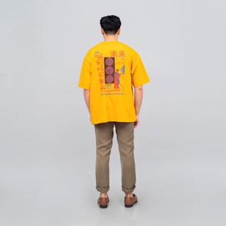 Houseofcuff เสื้อยืด แบบหนา โอเวอร์ไซซ์ ลายมัสตาร์ด The Future สําหรับผู้ชาย และผู้หญิง