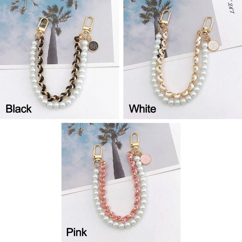Tonfashion สายโซ่คล้องกระเป๋า ประดับมุก สีทอง แบบเปลี่ยน DIY