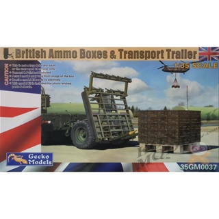 GECKO 35GM0037 BRITISH AMMO BOXES &amp; TRANSPORT TRAILER [1/35]