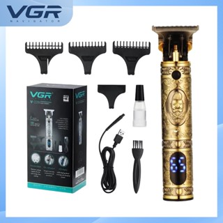 ใหม่ VGR V-228 หัวน้ำมันไฟฟ้าผม clipper ผม clipper แกะสลักร้านทำผม T0 หัวมีดไฟฟ้าผม clipper จอ LED