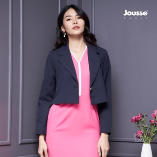 Jousse Jacket แจ็คเก็ตครอป สีกรมท่า แขนยาว (JT54NV)