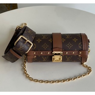 พรี​ ราคา8400 Lv Louis Vuitton Papillon Trunk M57835 กระเป๋าสะพายไหล่ กระเป๋าสะพาย19*9*9cm