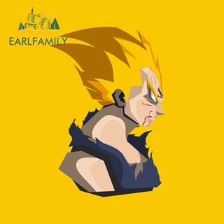 Earlfamily สติกเกอร์ ลายการ์ตูนอนิเมะ Super Saiyan Vegeta ขนาด 13 ซม. x 8.7 ซม. สําหรับติดตกแต่งกระจกรถยนต์ แล็ปท็อป