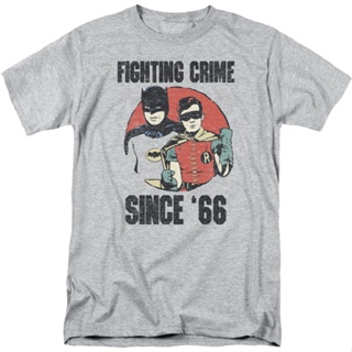 Batman And Robin Fighting Crime Since 66 DC Comics T-Shirt เสื้อยืดเปล่า เสื้อยีด เสื้อผู้ชายเท่ เสื้อยืดสีพื้น