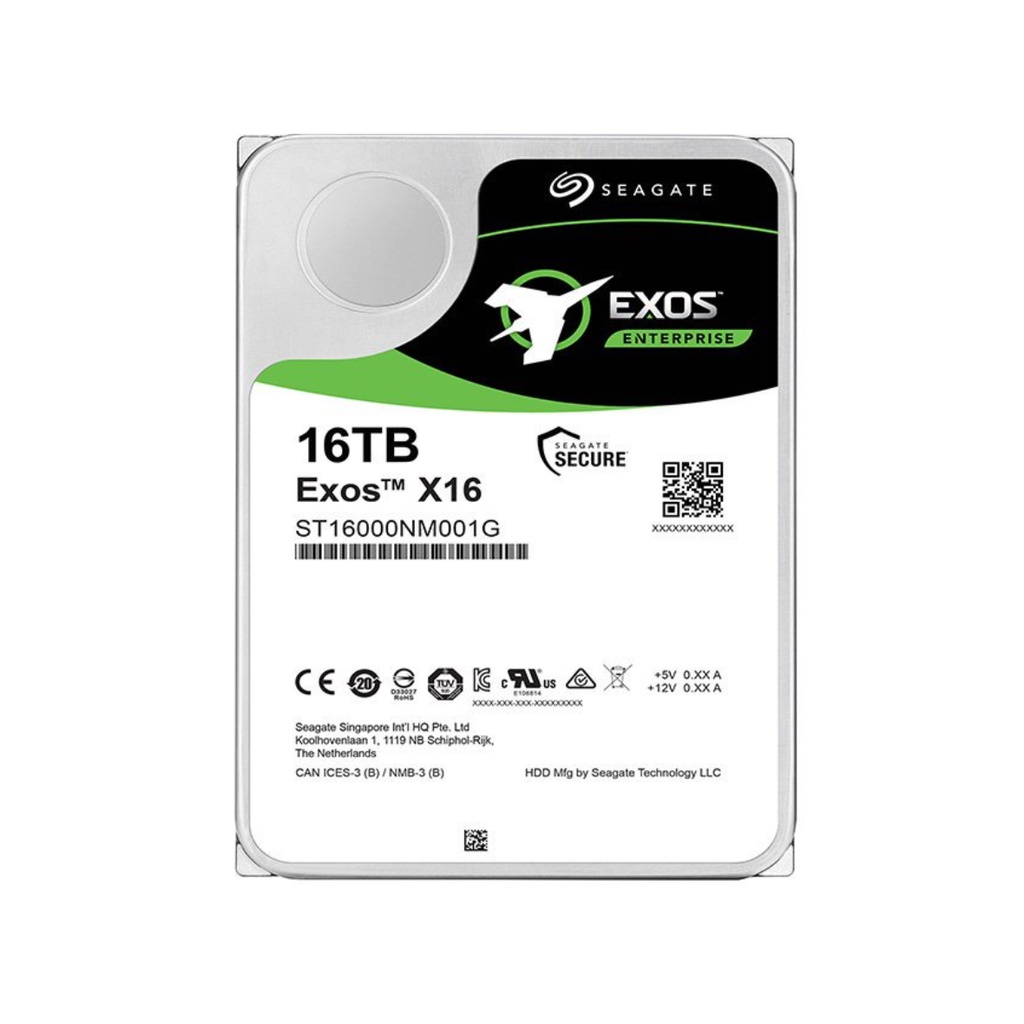 Seagate ฮาร์ดไดรฟ์ st16000nm001g 16TB EXOS x16 512e SATA 7200 Turn/Point 256mb 3.5 นิ้ว