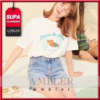 ★ แก้วน้ํา ★ Dans LA MER เสื้อยืดแขนสั้น คอกว้าง สไตล์เกาหลี AS926