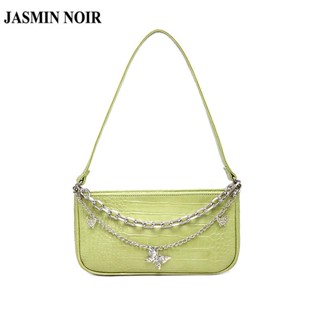 Jasmin NOIR กระเป๋าสะพายไหล่ กระเป๋าถือ ลายหนังจระเข้ มีสายโซ่คล้อง แฟชั่นสําหรับสตรี