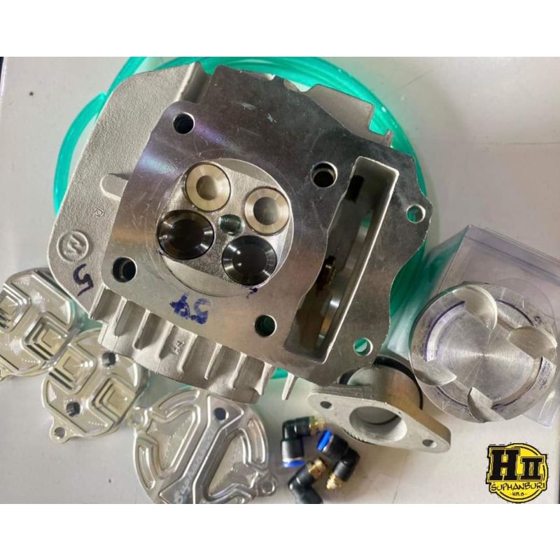 เฮงสุพรรณ🚸 ชุดฝาสูบ 4วาล์ว ลูก57/0+ชุดฝาครอบCustom HII พร้อมเซ็ตครบชุด Wave125R/S/X/บังลม/ปลาวาฬ/MSX