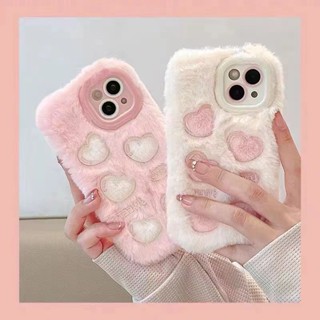 Case Tecno Pova 2 3 4 Neo Techno Pop 5 Lte Camon 16 18 18P 19 Pro Spark 10 8c 7 6 GO 2023 infinix Hot 12 Play NFC Note 11 12 G88 Smart 6 Plus เคสโทรศัพท์ ขนปุยนุ่ม รูปหัวใจ