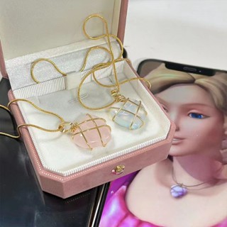 Cartoon Love Necklace Girls New Summer Cute Barbie Princess Heart-shaped Clavicle Chain Sense Neck Hanging Chain Female