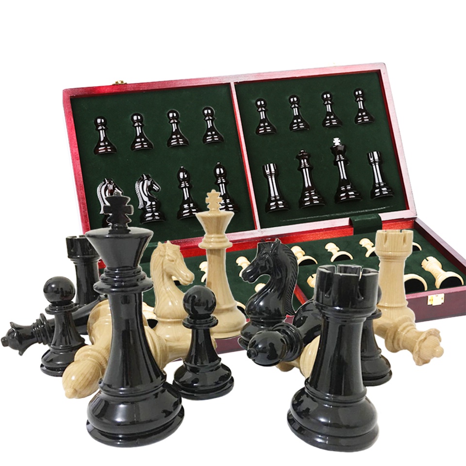 High-grade Wooden Chess Folding Chessboard International Chess Game Set ABS Steel Chess Pieces Steel Gift BSTFAMLY I36l
