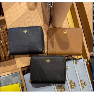 ของแท้100%สินค้าพร้อมส่ง Tory Burch emerson medium wallet 136098 กระเป๋าตังใบสั้นซิบรอบ