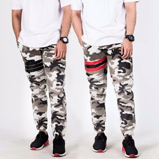 กางเกง jogger ลายทหาร ใส่สบายได้ทุกวัน ผ้ายืดได้  Size L : เอว26-36"