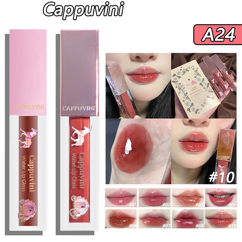 Cappuvini 4g เจ้าหญิง ดอกไม้ งานแต่งงาน กระจกน้ํา เคลือบริมฝีปาก ย้อนยุค โนเบิล เคลือบริมฝีปาก