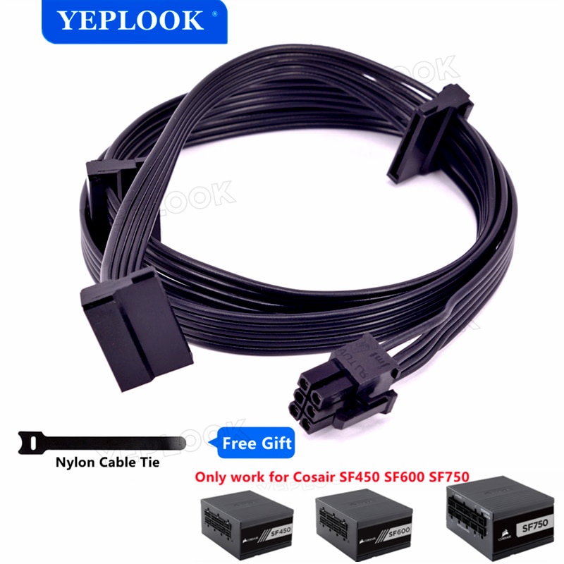 PCIe 6Pin ถึง 3 SATA 15Pin SSD สายไฟสําหรับ Corsair SF450 SF600 SF750 SFX Full Modular ATX แหล่งจ่าย