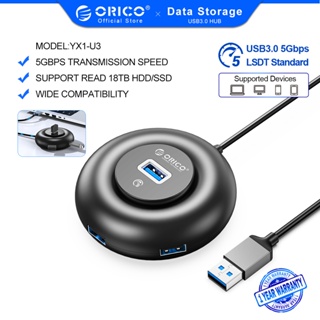 Orico ฮับ USB 3.0 USB C เป็น USB 3.0 5 Gbps การ์ดรีดเดอร์ TF SD เสียง ไมค์ แบบพกพา สําหรับ Windows Mac OS Linux(YX-U)