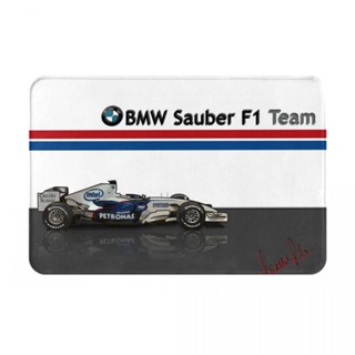 พร้อมส่ง พรมเช็ดเท้า ผ้าสักหลาด กันลื่น ลายโลโก้ทีมแข่งรถ Bmw Sauber F1 ดูดซับน้ํา แห้งเร็ว 16x24 นิ้ว สําหรับห้องน้ํา